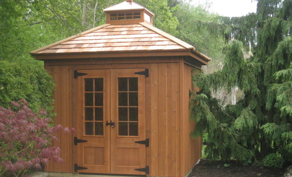 Photo of a small contemporary detached garden shed in Toronto.