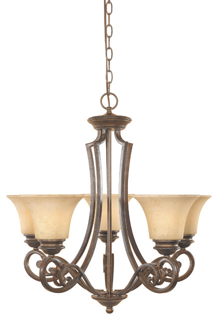 Forged Sienna Five Light Up Lighting Chandelier