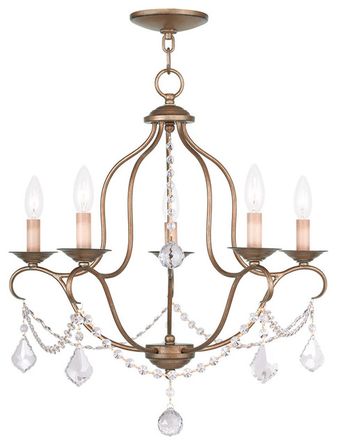 Livex Lighting 6426-48 Chesterfield 6 Light Chandelier Antique Gold Leaf