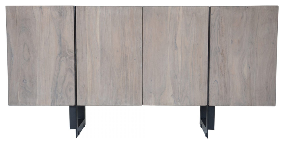 Tibo 64" Contemporary Industrial Sideboard, Light Grey