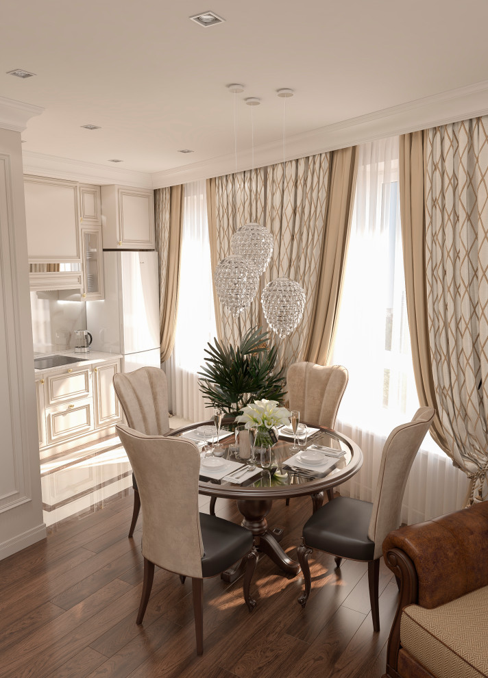 Квартира в классическом стиле с существующей мебелью.