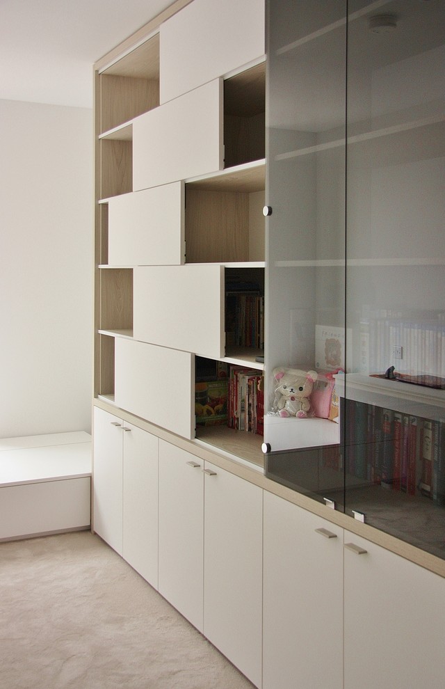 Puzzle Bookcases Shelving unit wiht desks and window seat