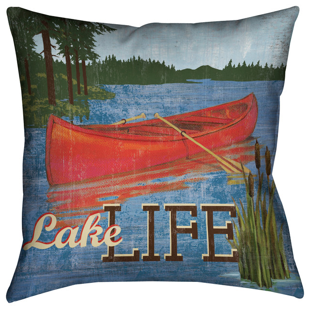 Laural Home Lake Living Decorative Pillow, 18"x18"