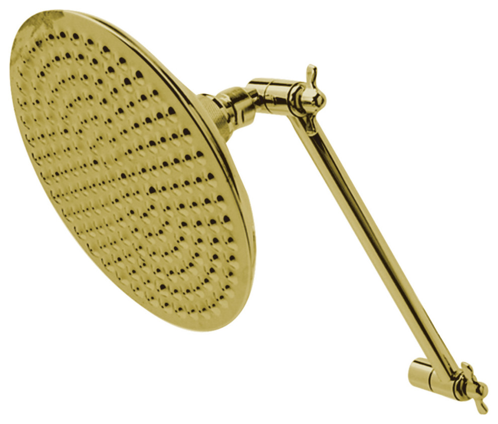 Showerscape Showerhead With Adjustable Shower Arm, Polished Brass