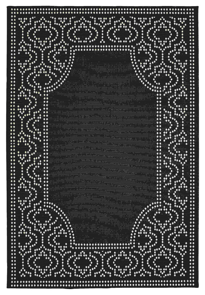 Oriental Weavers Marina 1247K 3'7"x5'6" Black/Ivory Rug