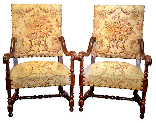 Consigned 19th-C. Louis XIII-Style Chairs, Set of 2