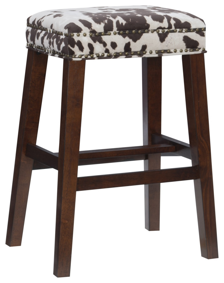 Walt Brown Cow Print Bar Stool Farmhouse Bar Stools And Counter