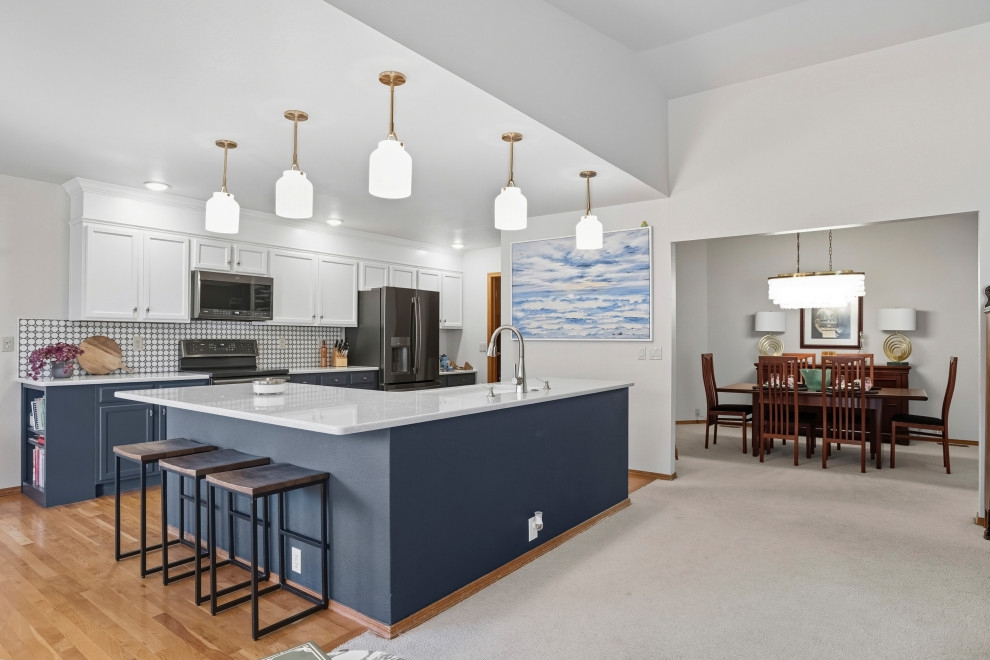 Timeless Open Navy Blue Kitchen