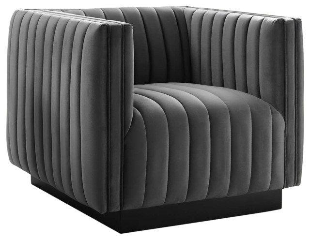 Conjure Channel Tufted Performance Velvet Accent Armchair Contemporary Armchairs And Chairs By Modway - Tufted Accent Armchair Conjure Channel Tufted Performance Velvet Accent Armchair Contemporary Armchairs And Chairs By Modway - Tufted Accent Armchair