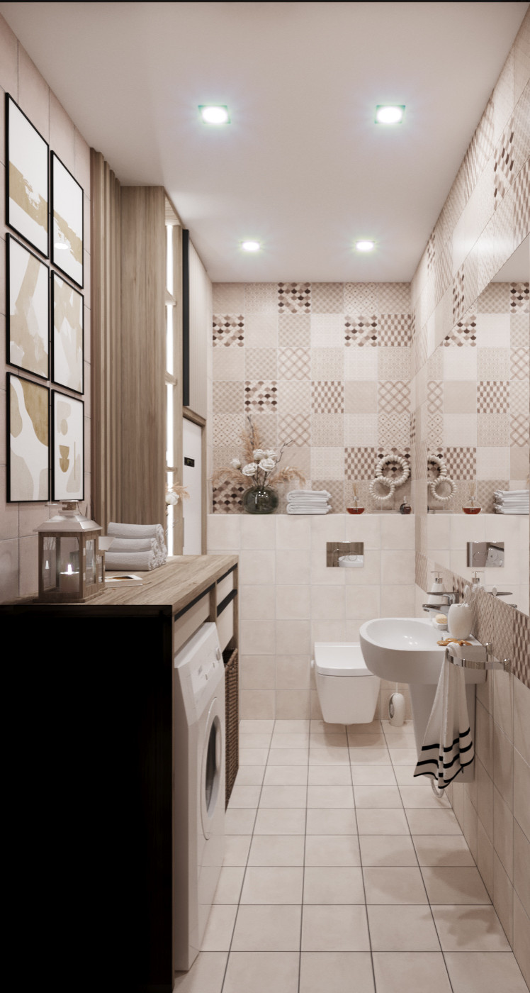 Дтзайн интерьера детской комнаты и двух санузлов в квартире в Екатеринбурге