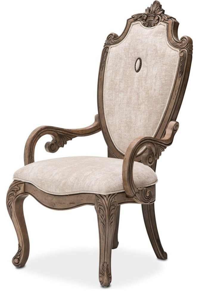 AICO Michael Amini Villa di Como Arm Chair, Heritage, Set of 2