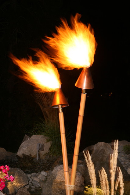 Pool + Fire + Torch modern-garten
