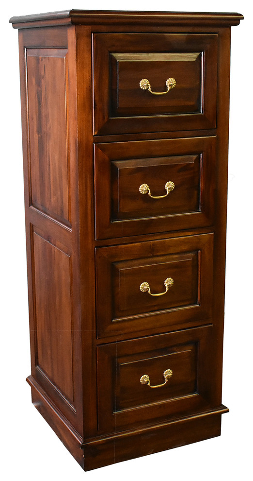Legacy Solid Mahogany 4 Drawer File Traditional Filing