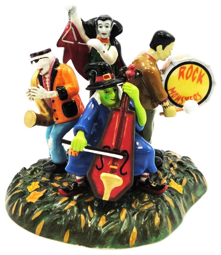 Set of 2 Department 56 Snow Village Halloween Autographs With Dracula Accessory Figurine