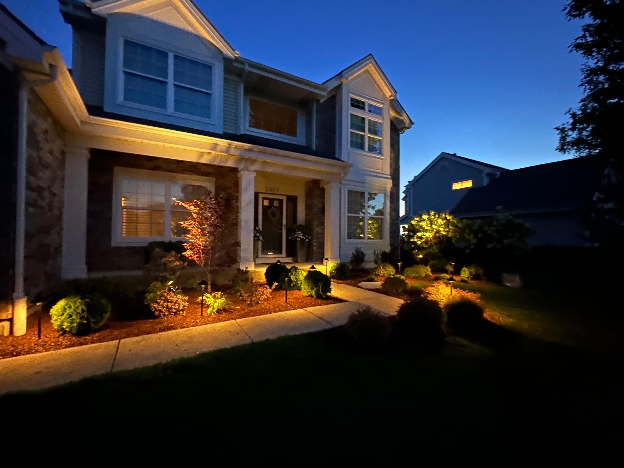Entryway Garden with Landscape Lighting