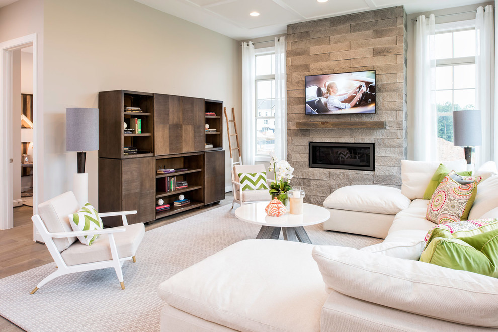 Example of a transitional home design design in Baltimore