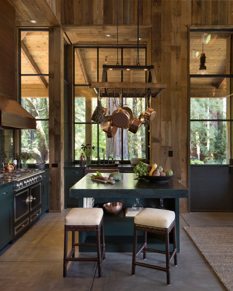 Example of a mountain style kitchen design in San Francisco