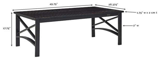 Crosley Furniture Kaplan Metal Patio Coffee Table in Oil Rubbed Bronze ...