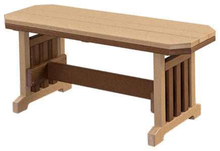 Outdoor Poly Lumber Mission Style 42 Bench Cedar And Brown