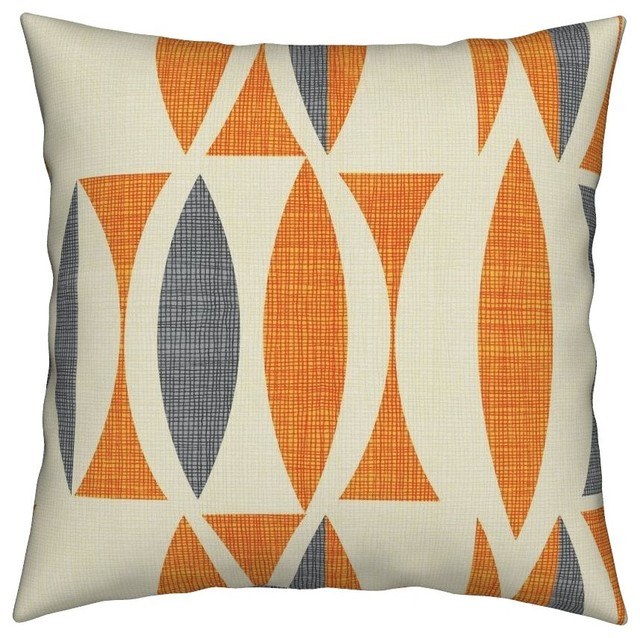 gray and orange pillows