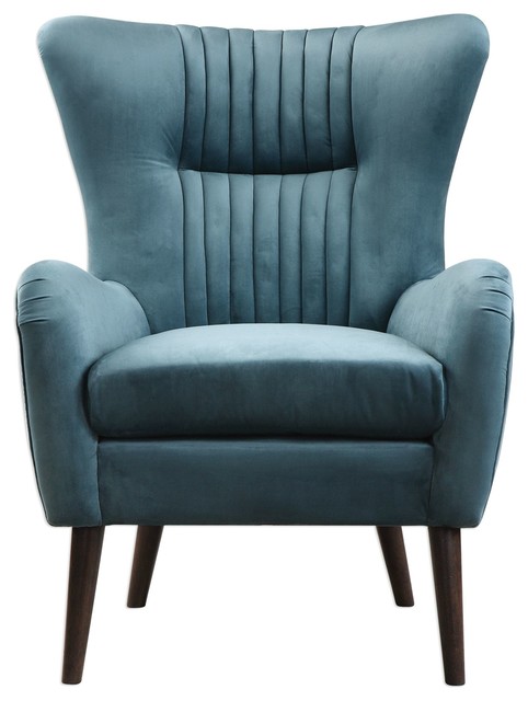 teal blue armchairs