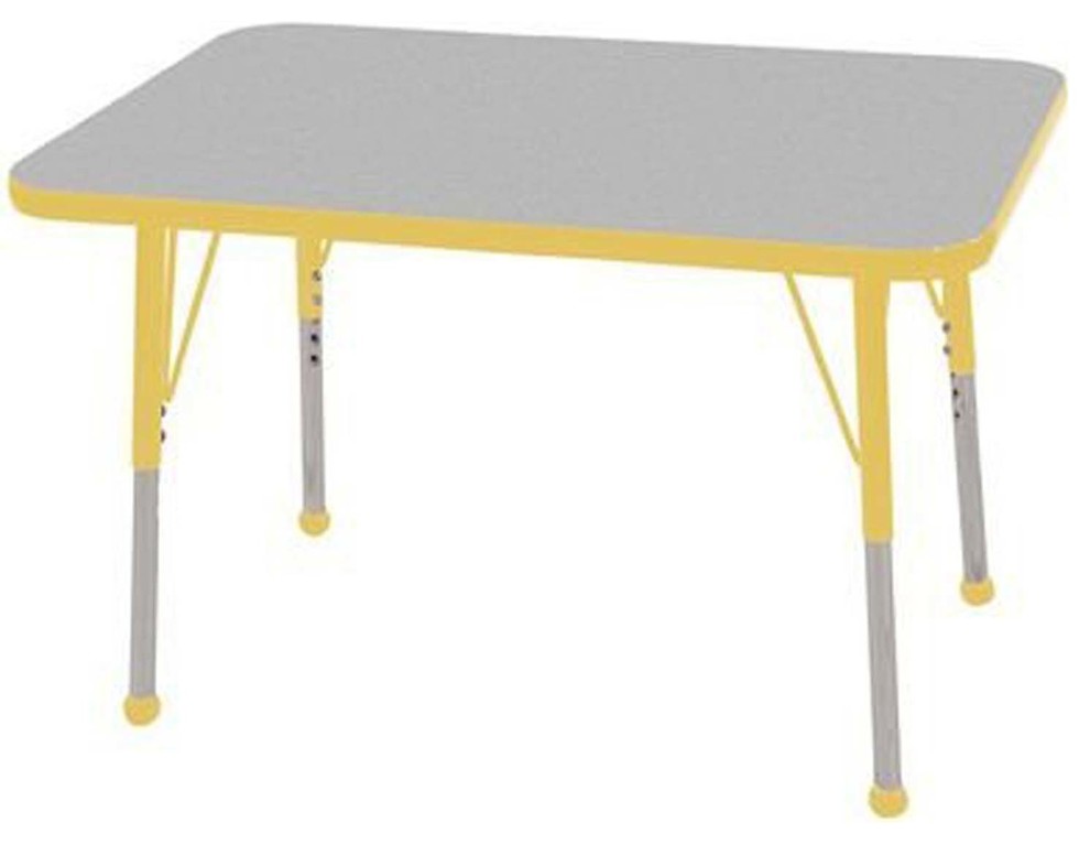 Ecr4Kids Kids Adjustable Activity Table, Rectangular 24"x36" Glide Yellow