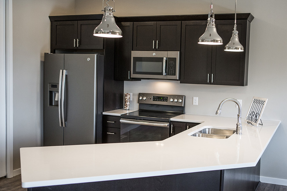Small transitional kitchen photo in Cedar Rapids