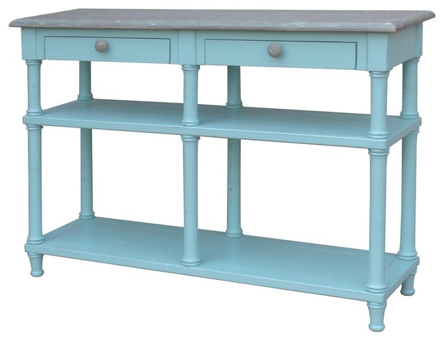Trade Winds Island Hall Table Aqua Riverwash Combo