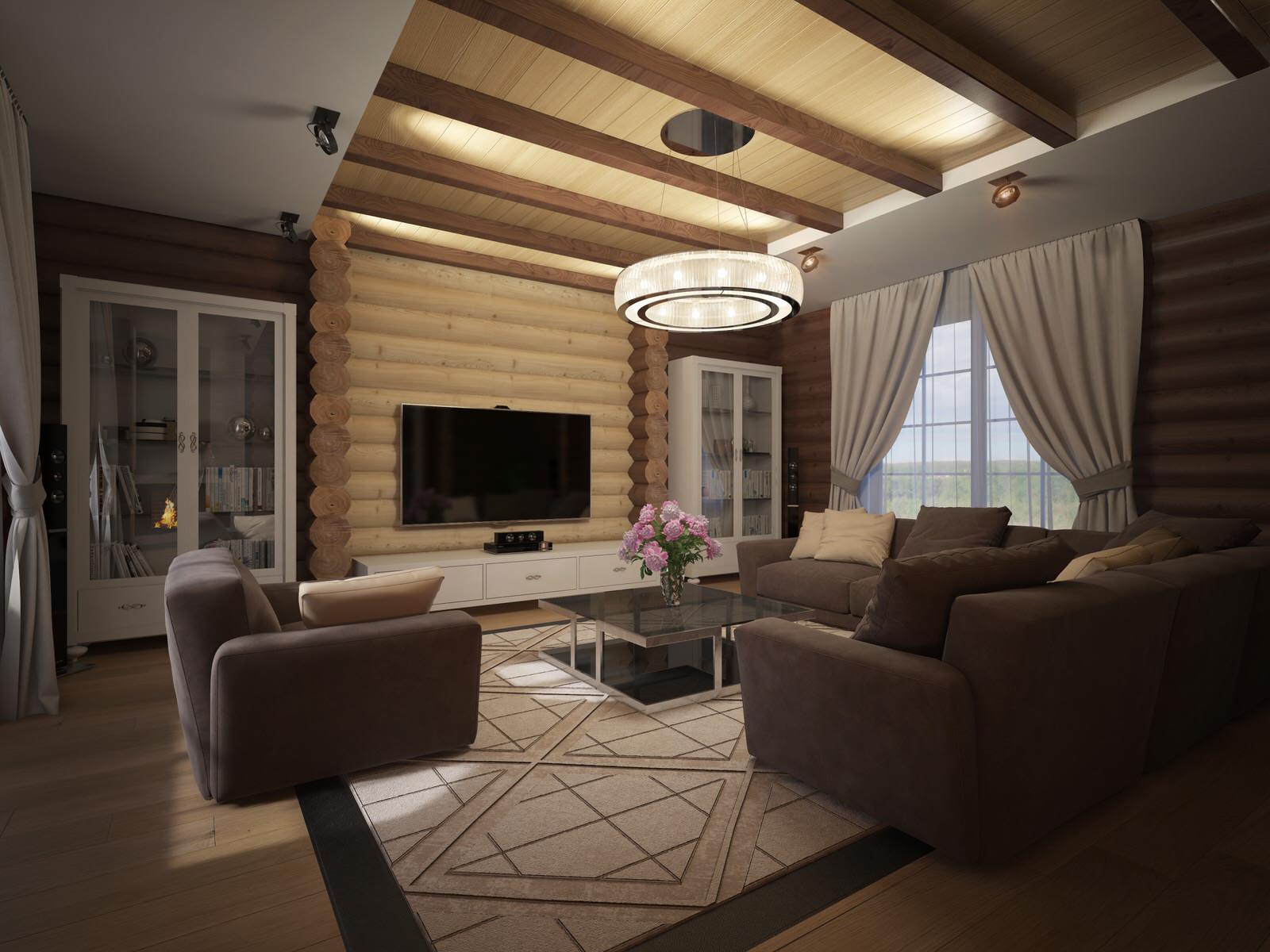 Интерьеры деревянного дома под Минском