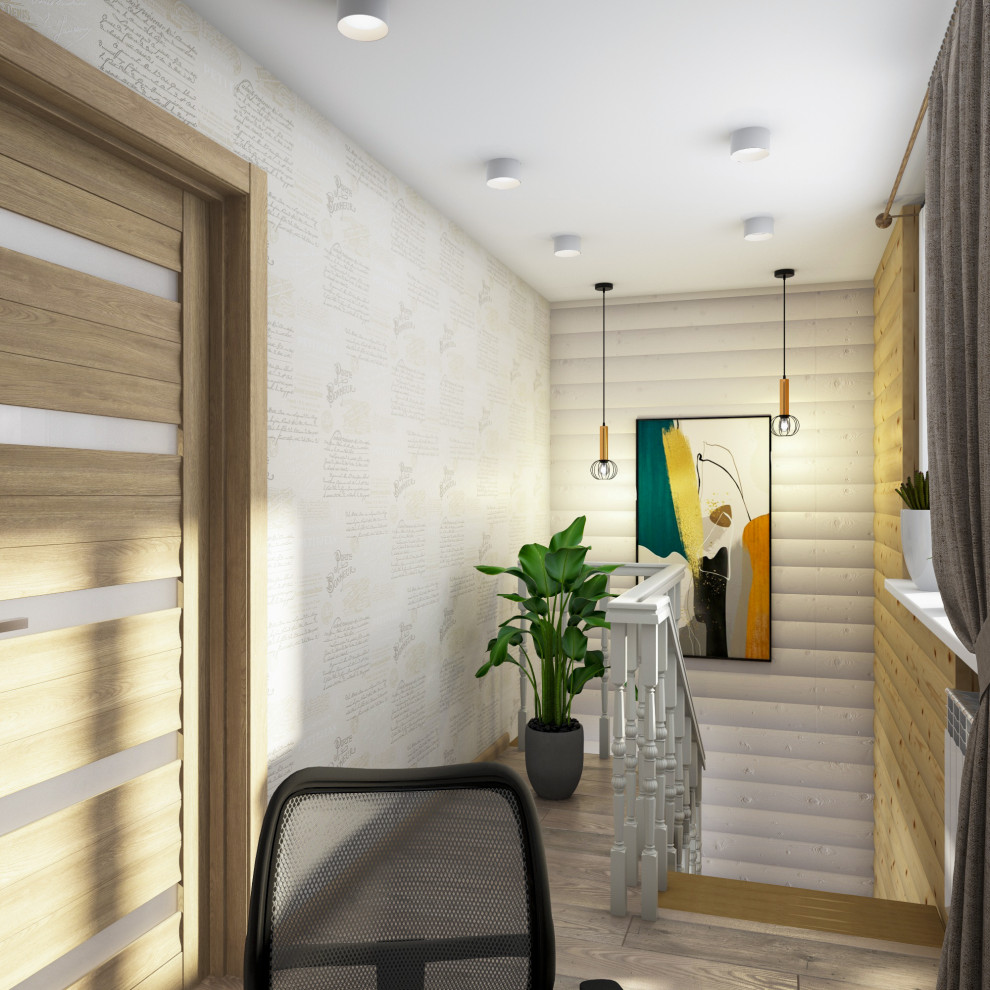 Блок-хаус в интерьере небольшого частного дома