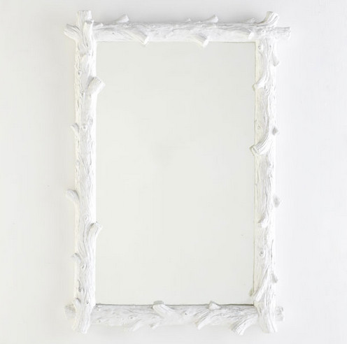 White Faux Bois Mirror