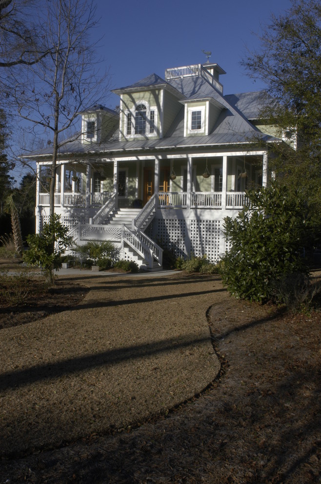 This is an example of a tropical exterior in Raleigh.