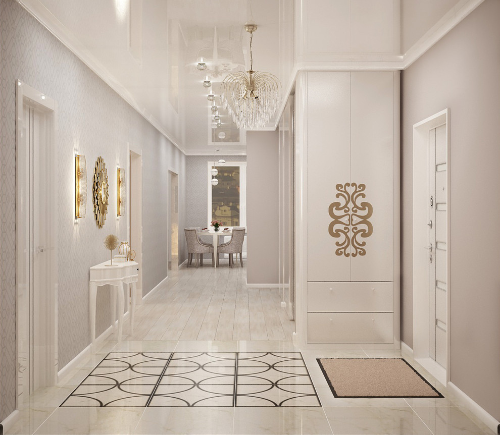 Дизайн проект холла, прихожей в ЖК Манхеттен