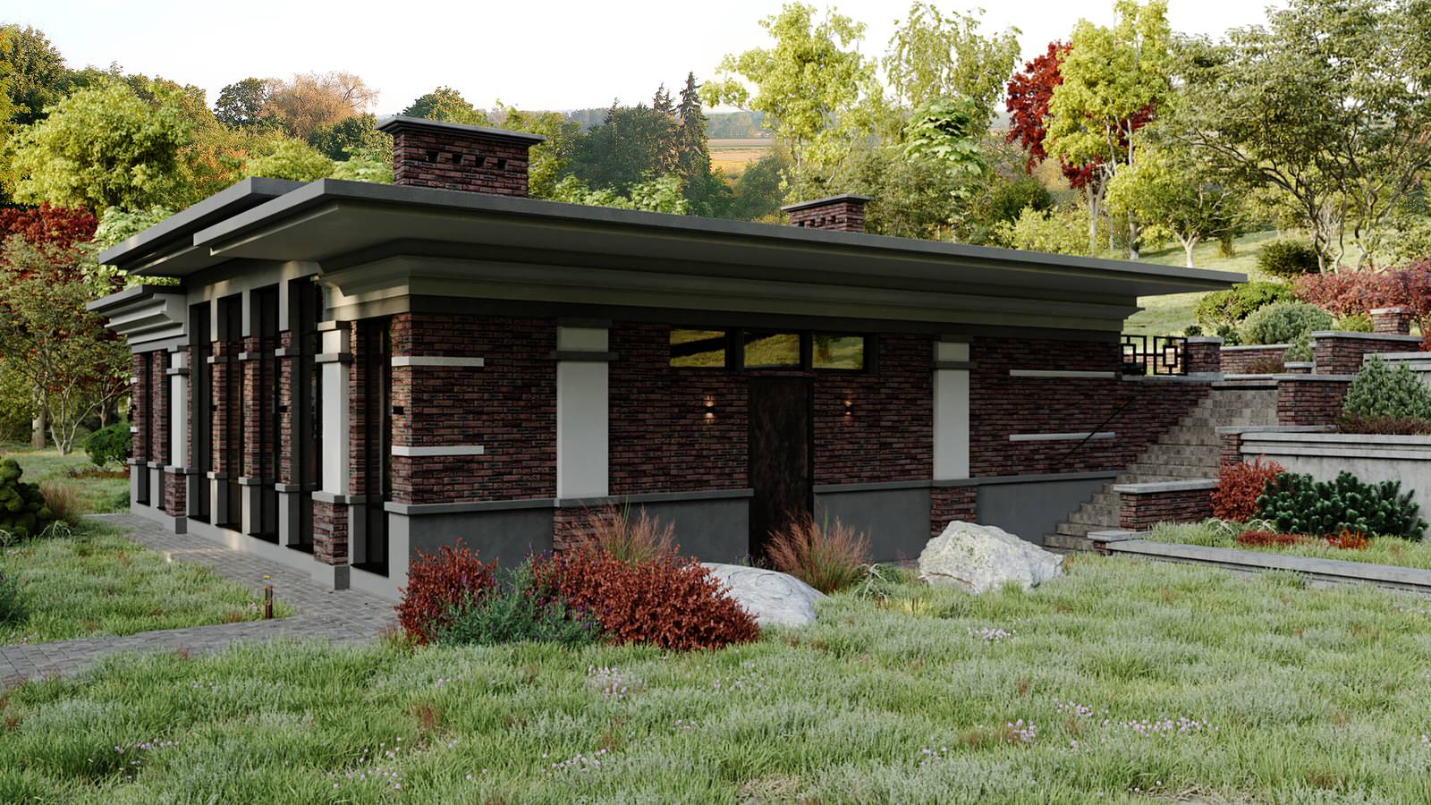 Проект гостевого дома в стиле органической архитектуры