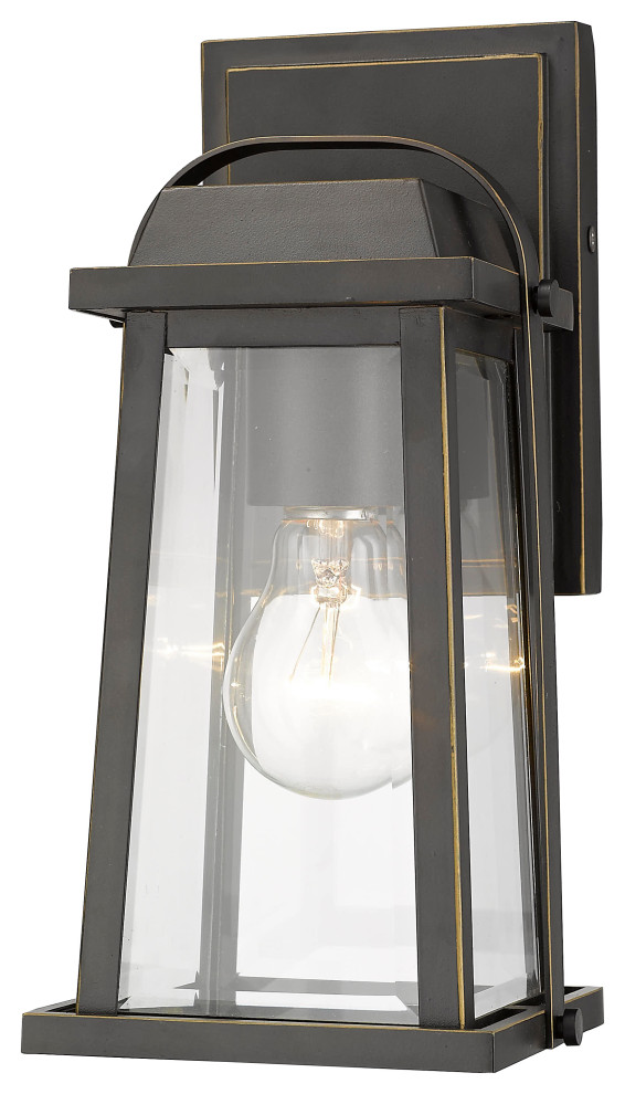 Z-Lite 574S-ORB One Light Outdoor Wall Sconce Millworks Oil Rubbed Bronze