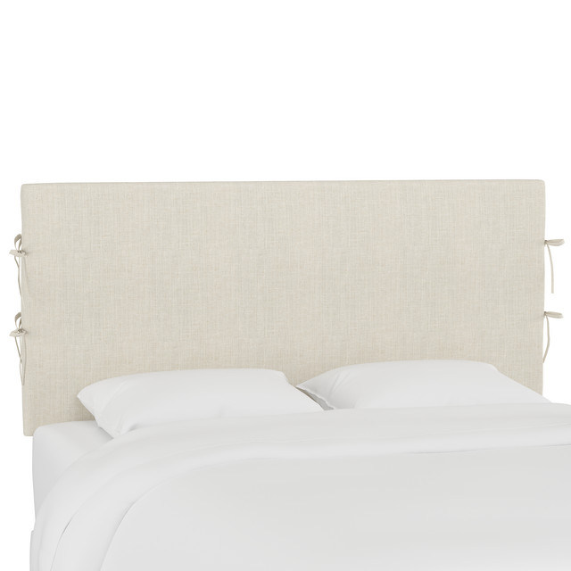 Bern Slipcover Headboard With Ties Linen Talc Transitional Headboards By Skyline Furniture Mfg Inc Houzz Bern Slipcover Headboard With Ties, Queen Bed Slipcover