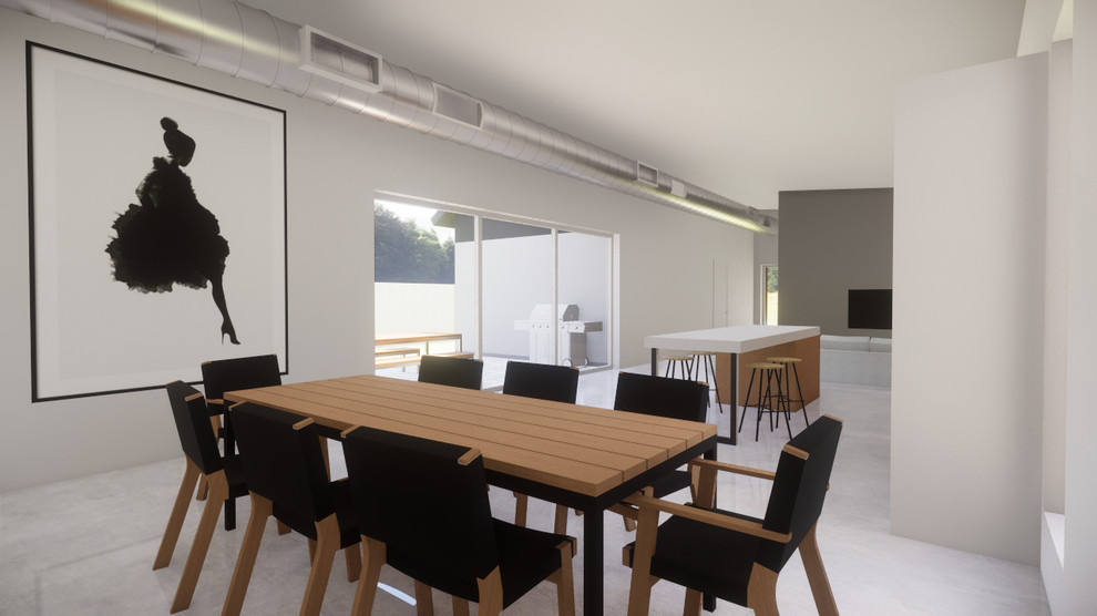This is an example of a contemporary dining room in Adelaide.