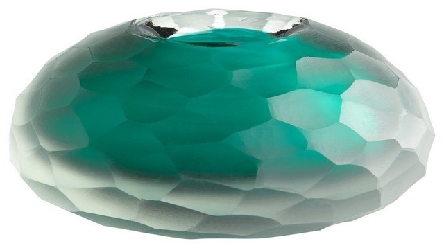 Cyan Design Ice 6 5 Glass Vase In Emerald Contemporary Vases