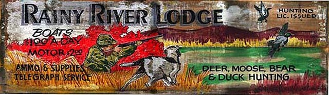 Rustic Hunting Signs Rainy River Lodge Rustic Sign