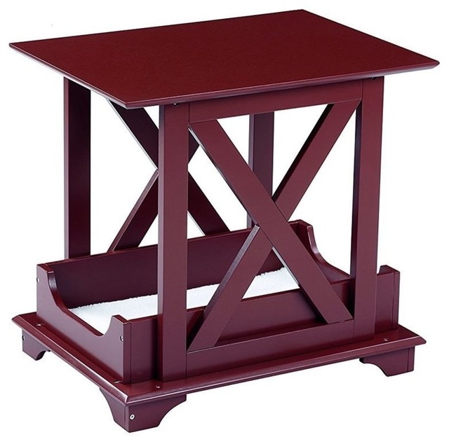 Wooden End Table With Luxury Built In Pet Bed Transitional Side Wooden End Table With Luxury Built In Pet Bed Transitional Side Tables And By Icydeals
