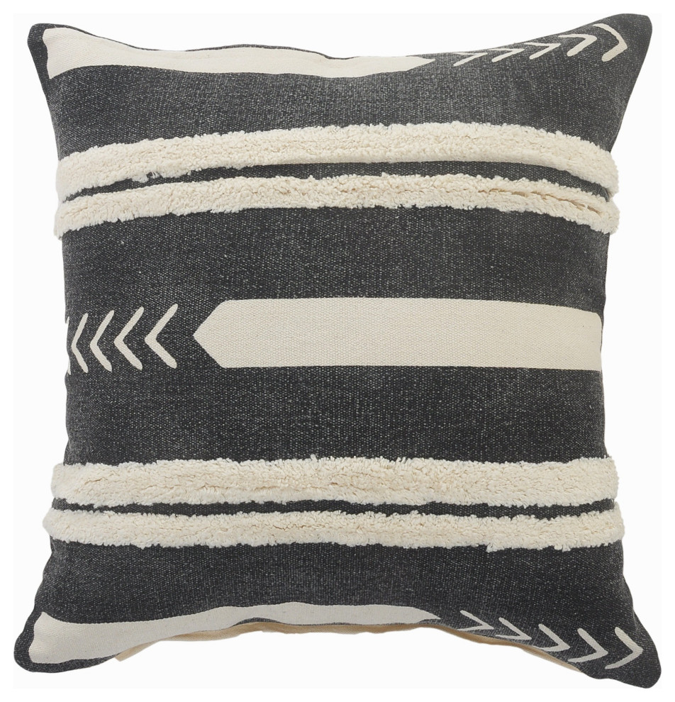 Geometric and Tufted Stripe Throw Pillow - Scandinavian - Decorative ...