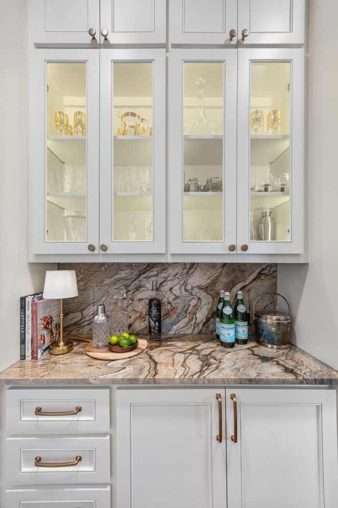 Home bar - transitional home bar idea in Dallas