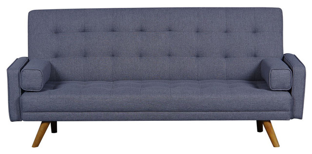 Mid-Century Biscuit Tufted Click Sofa With Bolster Pillows - Midcentury - Sofas - by Pulaski