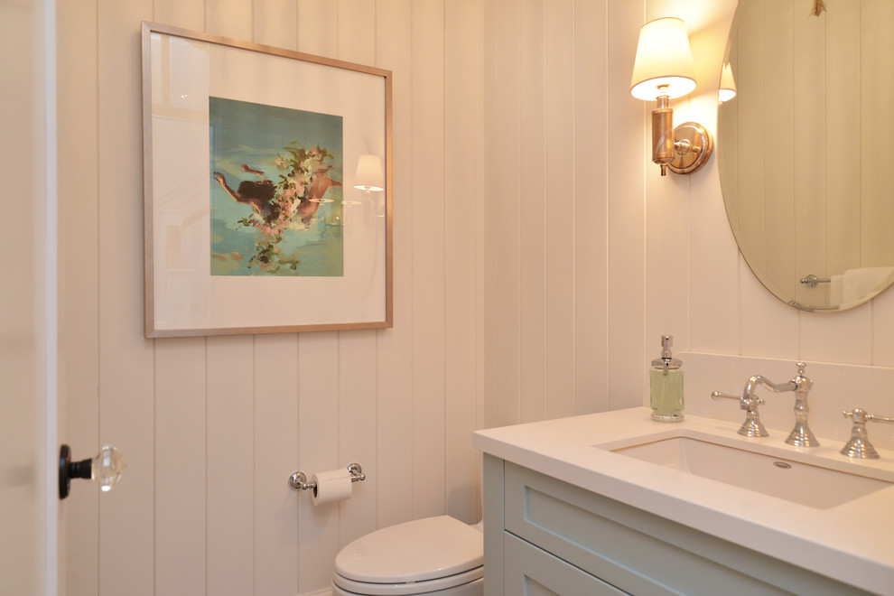 Inspiration for a beach style powder room in Vancouver.