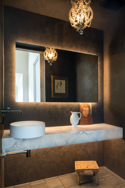 Private Residence mid-century-gaestetoilette