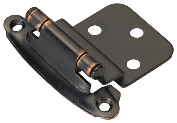 Oil-Rubbed Bronze Surface Self-Closing 3/8 " Offset Hinge (2-Pack) P243-OBH