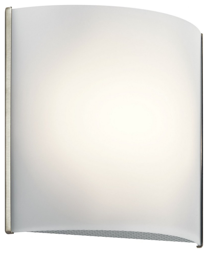 1 Light Half Dome Wall Sconce Brushed Nickel Finish and White Acrylic ...