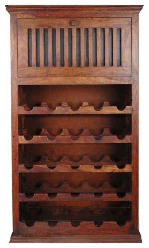 Bar Cabinet Wine Rack Storage 25 Bottles 1 Drawer Inside Shelf Glass Door Wood Home Garden Wine Racks Bottle Holders