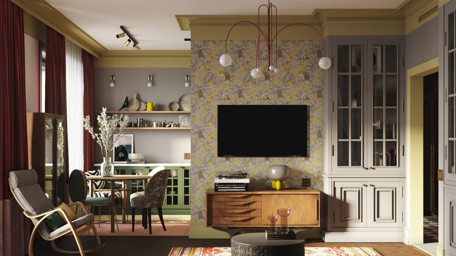 Яркая квартира "с характером" в ЖК Shome в стиле фьюжн