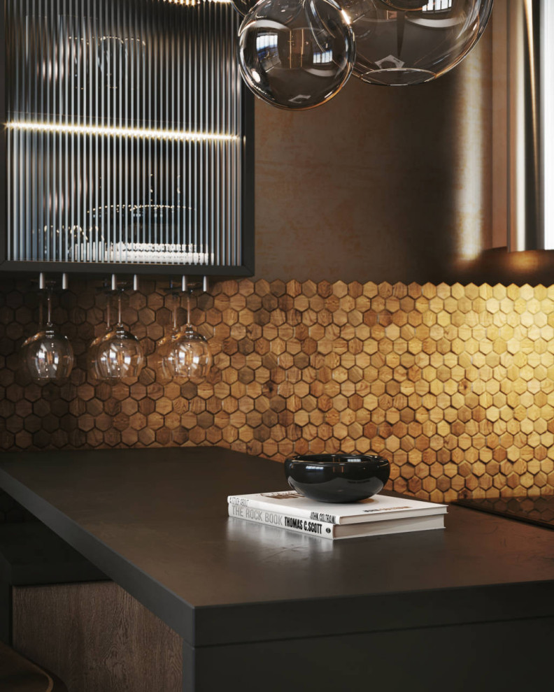 г. Санкт-Петербург, квартира 98 м2. Темно-золотой интерьер квартиры